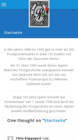 Vorschau der mobilen Webseite privatpost-merkur.de, Deutsche Privatpost (Arge)