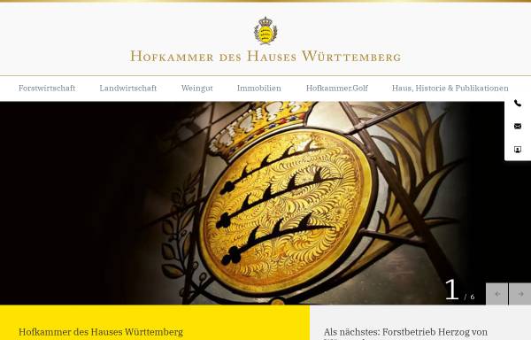 Vorschau von www.hofkammer.de, Hofkammer des Hauses Württemberg - Schloss Monrepos