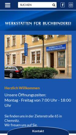 Vorschau der mobilen Webseite buchbinder-chemnitz.de, Werkstätten für Buchbinderei Donath KG