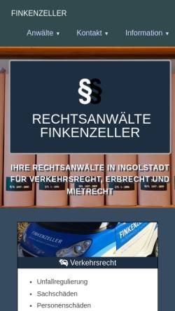 Vorschau der mobilen Webseite kanzlei-finkenzeller.de, Finkenzeller & Kollegen