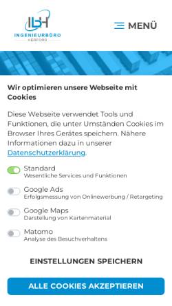 Vorschau der mobilen Webseite www.ibh-herford.de, IbH Schepper GmbH & Co. KG