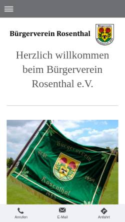 Vorschau der mobilen Webseite www.bv-rosenthal.de, Bürgerverein Rosenthal e.V.