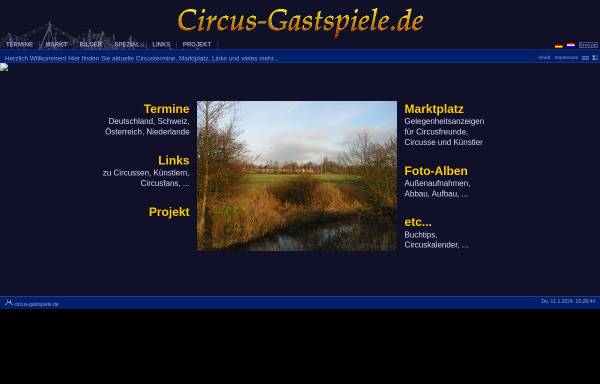 Vorschau von www.circus-gastspiele.de, Aktuelle Circus-Gastspieltermine