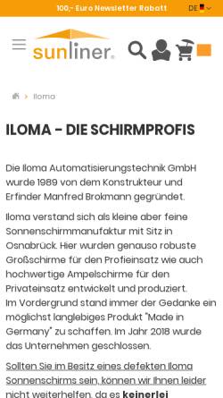 Vorschau der mobilen Webseite www.iloma.de, Iloma Automatisierungstechnik GmbH