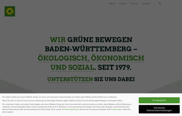 Vorschau von www.gruene-bw.de, Bündnis 90/Die Grünen Landesverband Baden-Württemberg