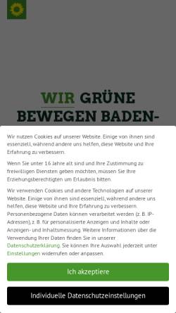 Vorschau der mobilen Webseite www.gruene-bw.de, Bündnis 90/Die Grünen Landesverband Baden-Württemberg