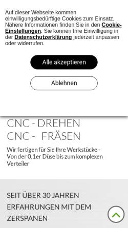 Vorschau der mobilen Webseite www.megcnc.de, MEG Mechanisch Elektronische Geräte GmbH