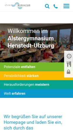 Vorschau der mobilen Webseite alstergymnasium.de, Alstergymnasium Henstedt-Ulzburg