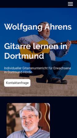 Vorschau der mobilen Webseite www.gitarre-dortmund.de, Gitarrenuntericht für Erwachsene in Dortmund