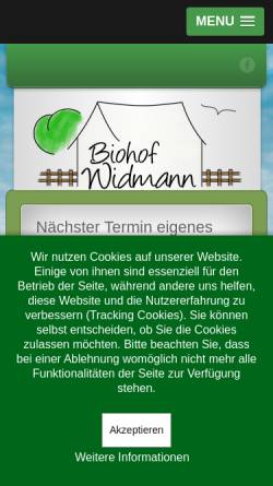 Vorschau der mobilen Webseite www.biohof-widmann.de, Biohof-Widmann