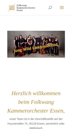 Vorschau der mobilen Webseite folkwang-kammerorchester.de, Folkwang Kammerorchester Essen e.V.