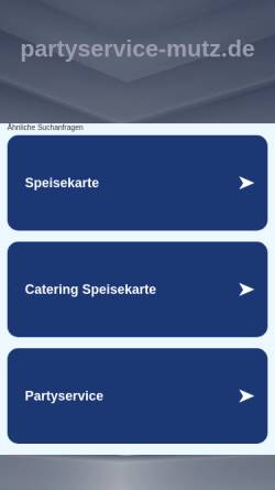 Vorschau der mobilen Webseite www.partyservice-mutz.de, Catering- und Veranstaltungsservice Nadine Mutz