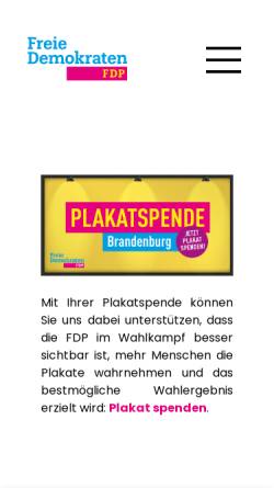 Vorschau der mobilen Webseite www.fdp-brandenburg.de, FDP Brandenburg