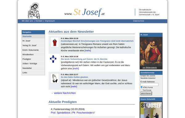Vorschau von www.stjosef.at, Gemeinschaft vom heiligen Josef