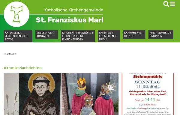 Vorschau von www.st-marien-marl.de, Katholische Kirchengemeinde St. Marien