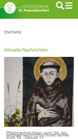 Vorschau der mobilen Webseite www.st-marien-marl.de, Katholische Kirchengemeinde St. Marien