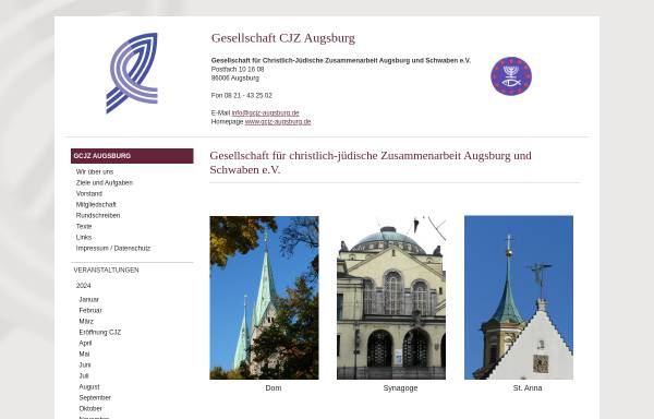 Vorschau von www.gcjz-augsburg.de, Augsburg - Gesellschaft für christlich jüdische Zusammenarbeit