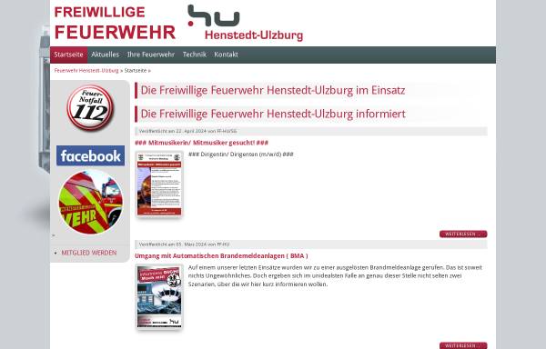 Vorschau von www.ff-hu.de, Freiwillige Feuerwehr Henstedt-Ulzburg