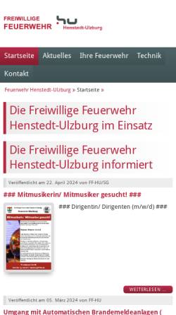 Vorschau der mobilen Webseite www.ff-hu.de, Freiwillige Feuerwehr Henstedt-Ulzburg