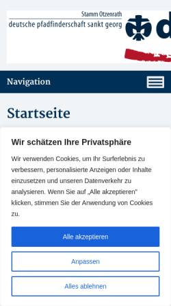 Vorschau der mobilen Webseite pfadfinder-otzenrath.de, Deutsche Pfadfinderschaft Sankt Georg (DPSG) - Stamm Otzenrath