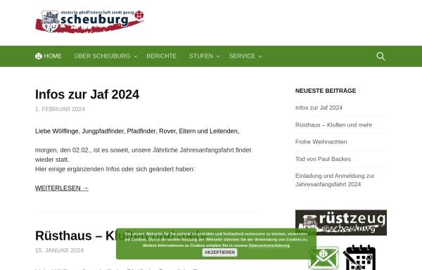 Vorschau von www.scheuburg.de, Deutsche Pfadfinderschaft Sankt Georg (DPSG) - Stamm Scheuburg