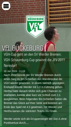 Vorschau der mobilen Webseite www.vfl-bueckeburg.de, VfL Bückeburg Online