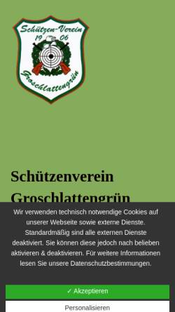 Vorschau der mobilen Webseite schuetzenverein-groschlattengruen.de, Schützenverein Groschlattengrün e.V.