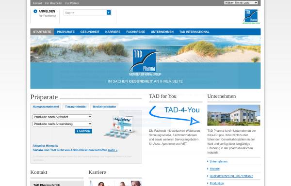 Vorschau von www.tad.de, TAD Pharma GmbH