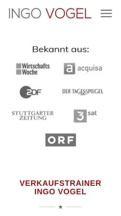 Vorschau der mobilen Webseite www.ingovogel.de, Verkaufstrainer Ingo Vogel