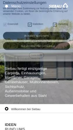 Vorschau der mobilen Webseite siebau.com, Siebau Raumsysteme GmbH & CO. KG
