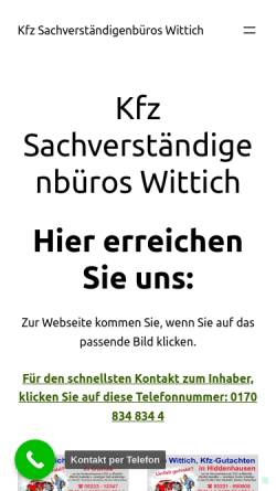 Vorschau der mobilen Webseite www.kfz-wittich.de, Kfz.-Meister Uwe Wittich