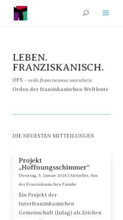 Vorschau der mobilen Webseite ofsdeutschland.apps-1and1.net, Franziskanische Gemeinschaft Deutschlands
