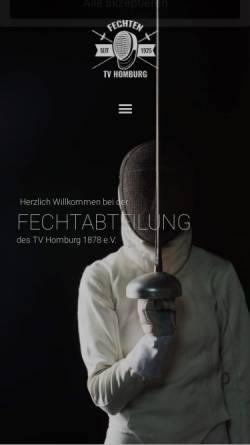 Vorschau der mobilen Webseite tvhomburg-fechten.de, TV 1878 Fechtabteilung