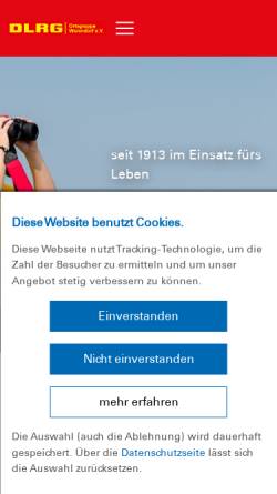 Vorschau der mobilen Webseite warendorf.dlrg.de, DLRG Ortsgruppe Warendorf