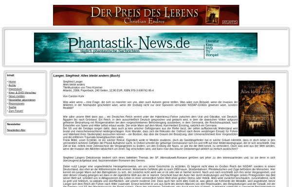 Vorschau von www.phantastik-news.de, Langer, Siegfried: Alles bleibt anders (Buch)