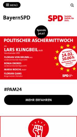 Vorschau der mobilen Webseite bayernspd.de, SPD-Landesverband Bayern