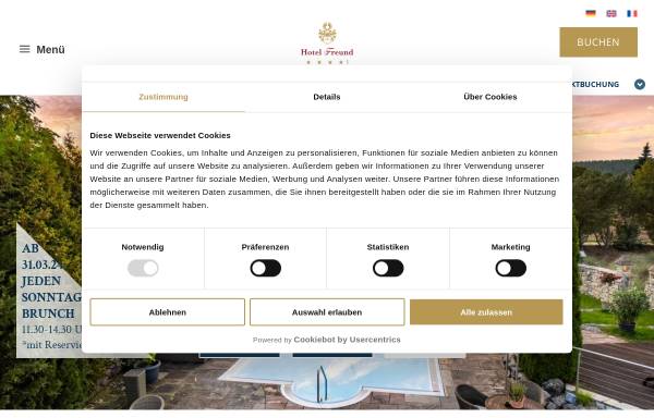 Vorschau von www.hotelfreund.de, FREUND DAS HOTEL & SPA-RESORT