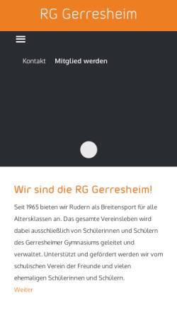 Vorschau der mobilen Webseite www.rggerresheim.de, Rudergemeinschaft Gymnasium Gerresheim von 1965