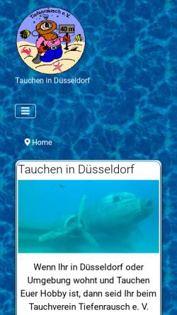Vorschau der mobilen Webseite www.tiefenrausch-ev.de, Tauchverein Tiefenrausch