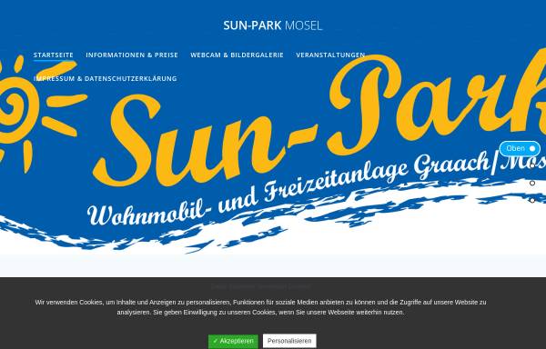 Vorschau von www.sunpark-mosel.de, Sun-Park Wohnmobil-und Freizeitanlage