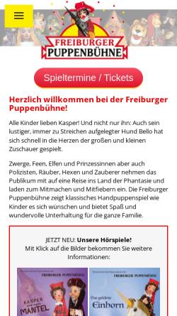 Vorschau der mobilen Webseite freiburger-puppenbuehne.de, Freiburger Puppenbühne