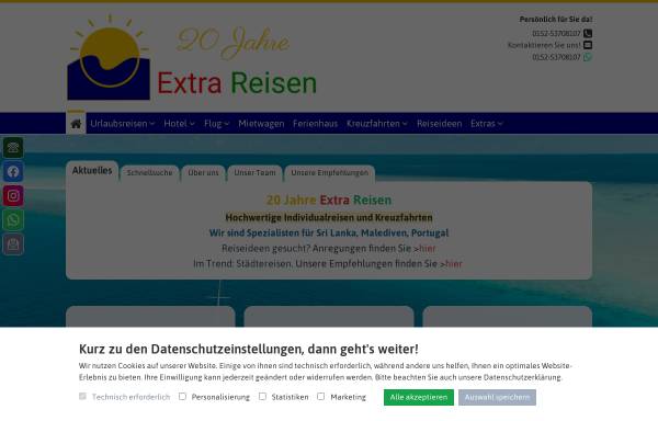 Vorschau von www.extra-reisen.de, Extra Reisen