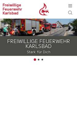 Vorschau der mobilen Webseite feuerwehr.karlsbad.de, Freiwillige Feuerwehr Karlsbad