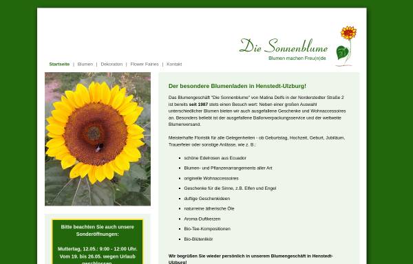 Vorschau von www.die-sonnenblume.de, Die Sonnenblume, Matina Delfs