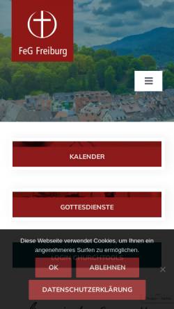 Vorschau der mobilen Webseite feg-freiburg.de, Freie evangelische Gemeinde Freiburg