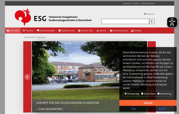 Vorschau von www.bundes-esg.de, Evangelische StudentInnengemeinde in der Bundesrepublik Deutschland
