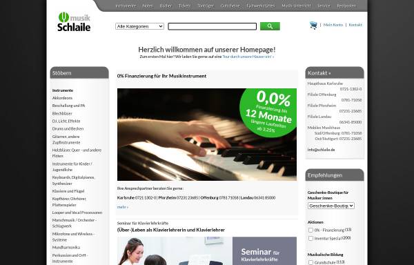 Vorschau von www.schlaile.de, Musikhaus Schlaile GmbH