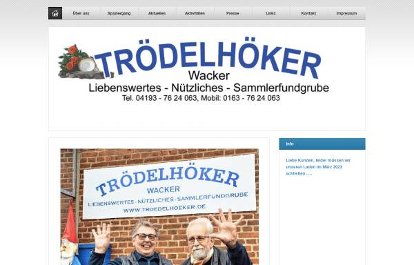 Vorschau von www.troedelhoeker.de, Trödelhöker, Ingrid und Holger Wacker