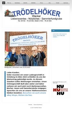Vorschau der mobilen Webseite www.troedelhoeker.de, Trödelhöker, Ingrid und Holger Wacker