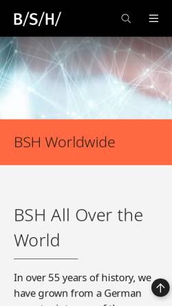 Vorschau der mobilen Webseite www.bsh-group.de, BSH Bosch und Siemens Hausgeräte GmbH